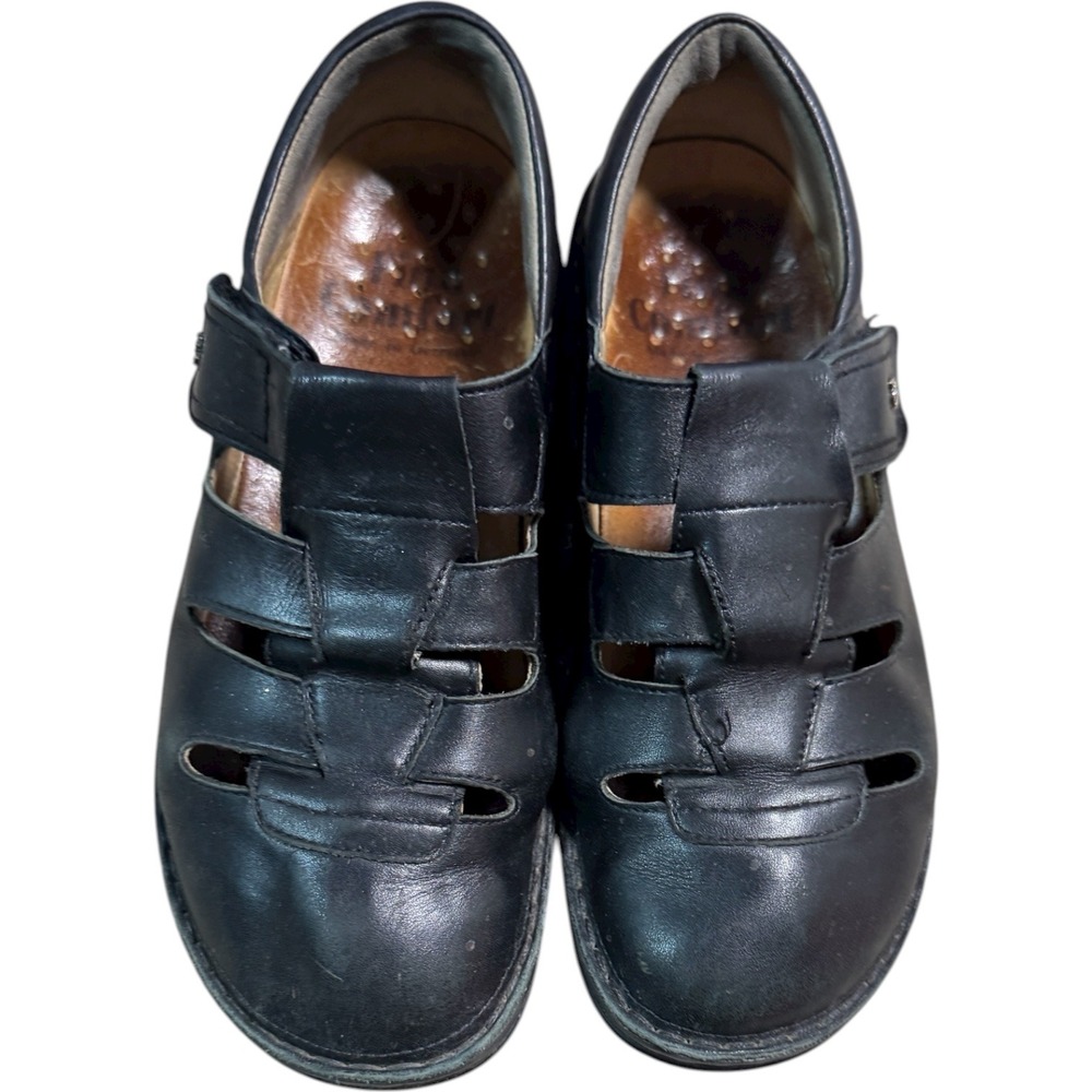Finn Comfort Black Cut-Out Sandals